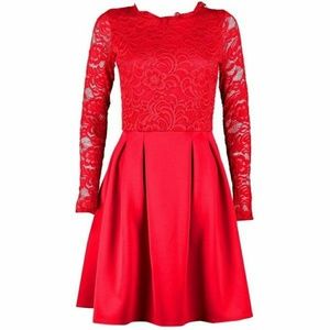 Red lace skater dress